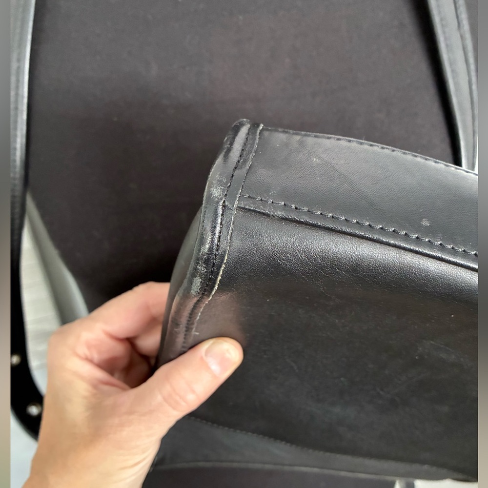 Coach Black Leather Messenger Bag - Picture 5 of 10